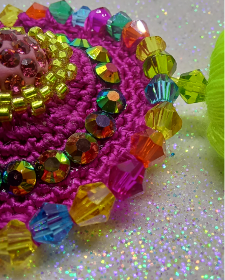 Háčkované  dizajnové náušnice "Posledný raj"